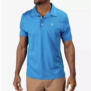 Chubbies Polo Shirt Size L Turquoise Blue Range Finder Performance Pineapple